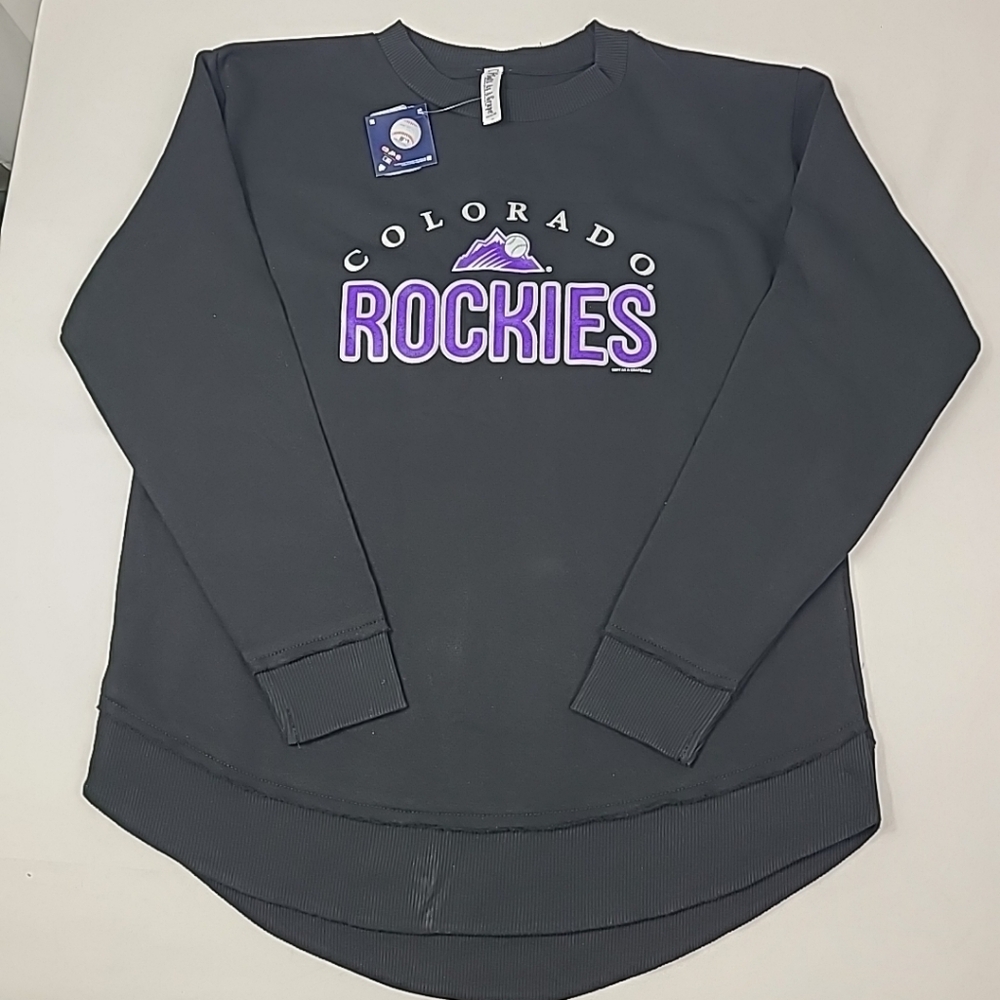 NWT Colorado Rockies Women's Black Crewneck Sweatshirt - Size M